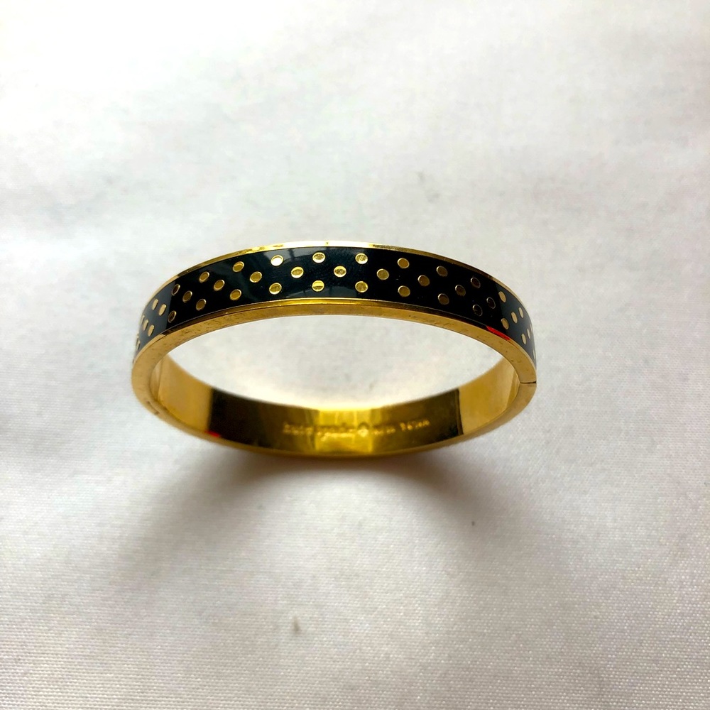 Kate Spade “On the Dot” Black & Gold Bangle